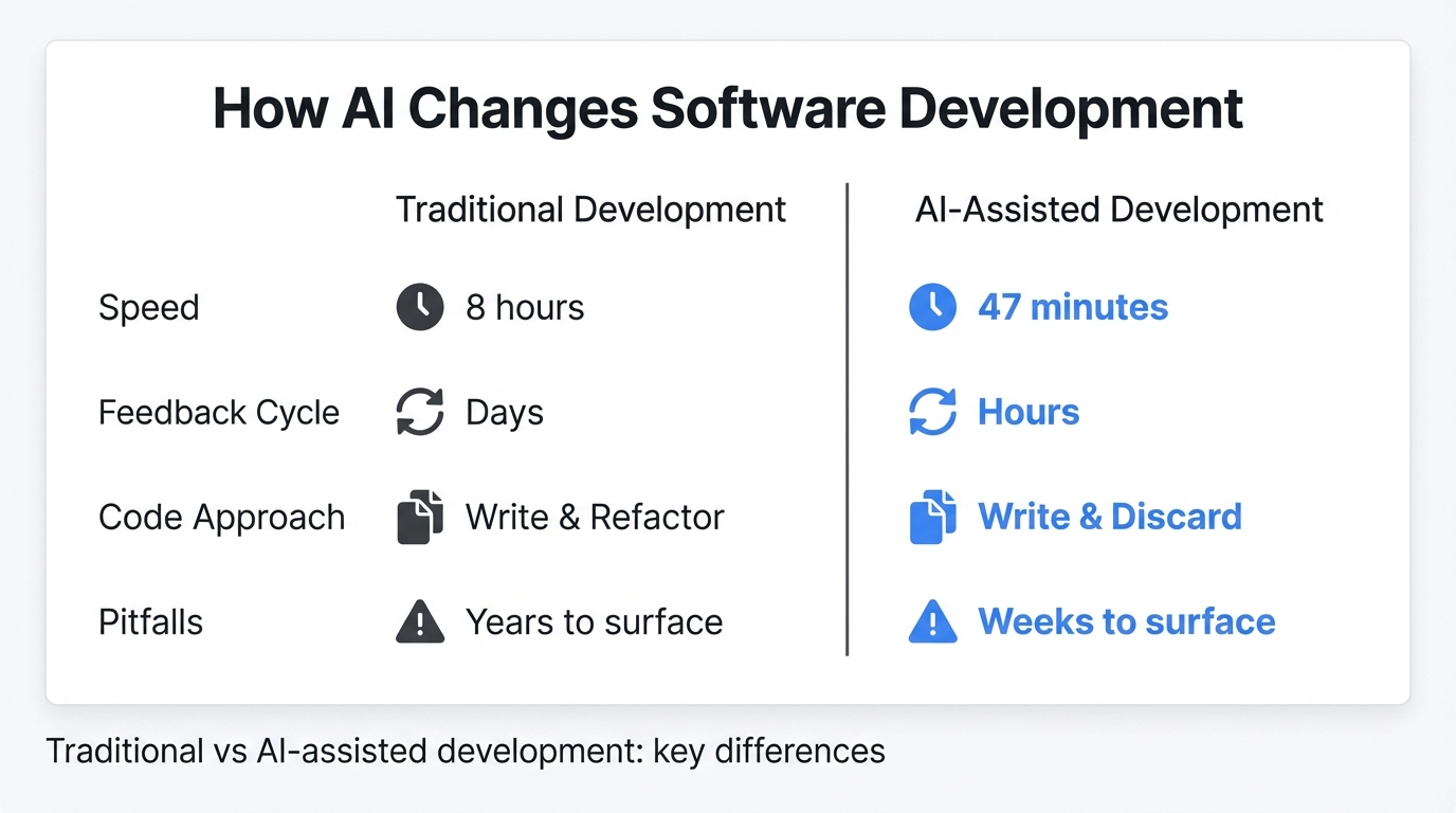 Traditional vs AI-assisted development: key differences
